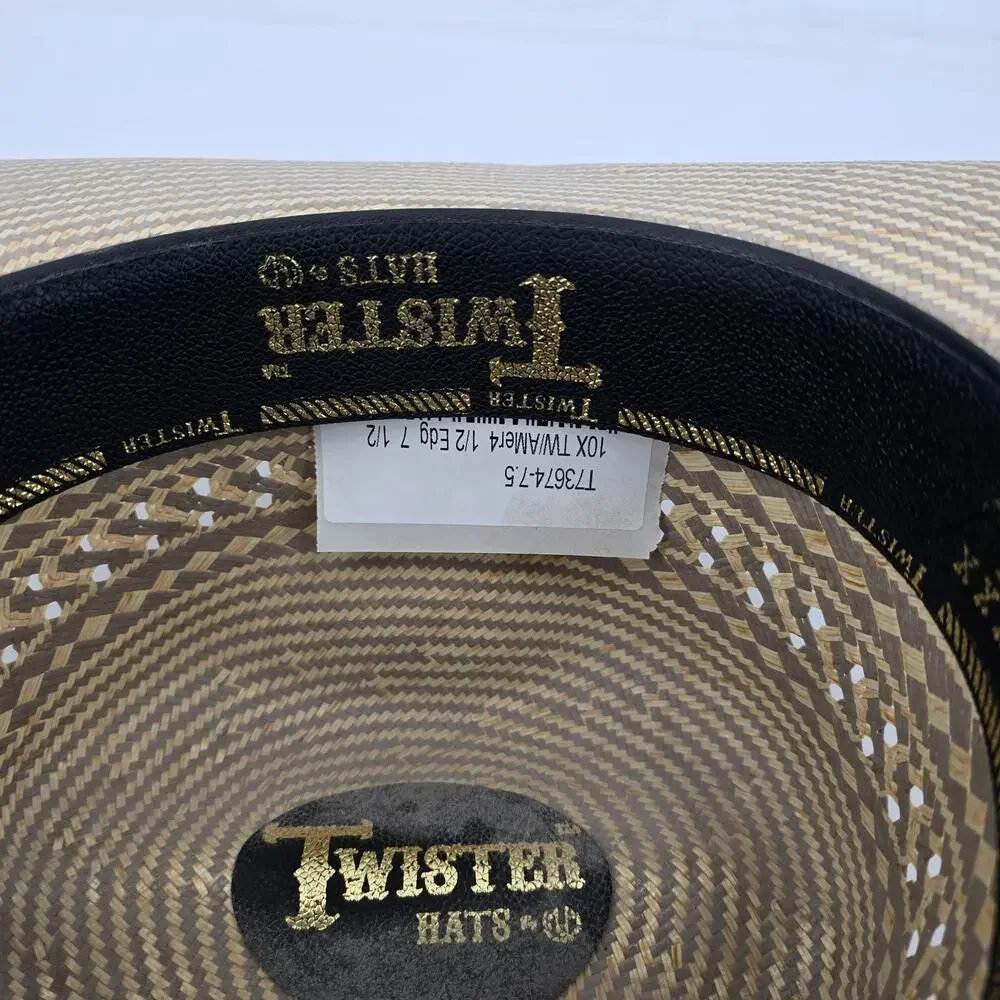 Twister Boho Western Coastal Cowgirl 10X‎ Straw Cowboy Hat – Size 7 ½